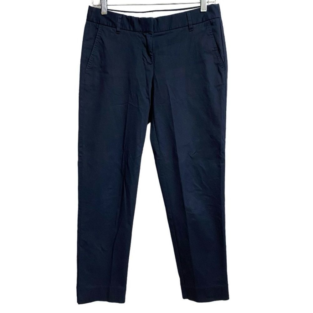 J. Crew Stretch Dress Pants Women's 2 Navy Blue Retro Office Preppy Academia